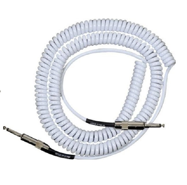 Lava Cable Retro Coil 20 Foot Instrument Cable Straight/Straight White (LCRCW).