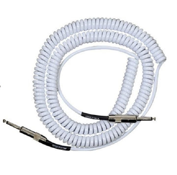Lava Cable Retro Coil 20 Foot Instrument Cable Straight/Straight White (LCRCW).