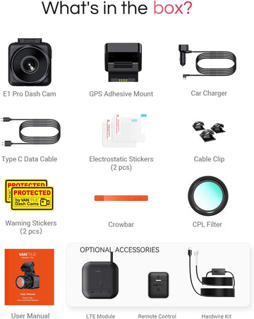 4K night vision dash cam by Vantrue providing crystal clear footage in low light conditions for enhanced road safety