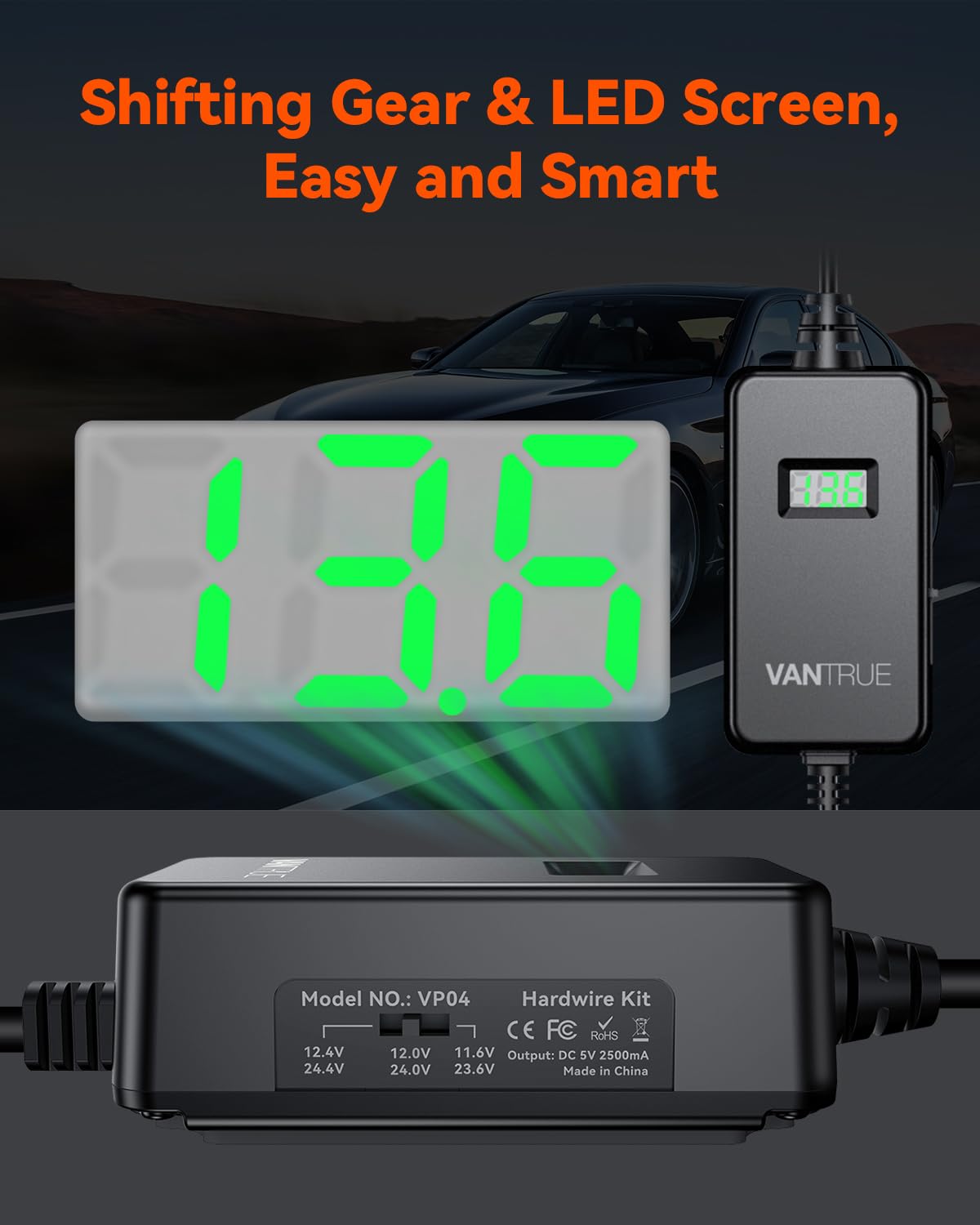 Vantrue OBD Hardwiring Cable for USB-C Dashcams with LCD Screen (See listing).