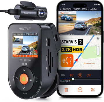 Vantrue S1 Pro 2.7K Front and Rear 5G WiFi Dual Dash Cam