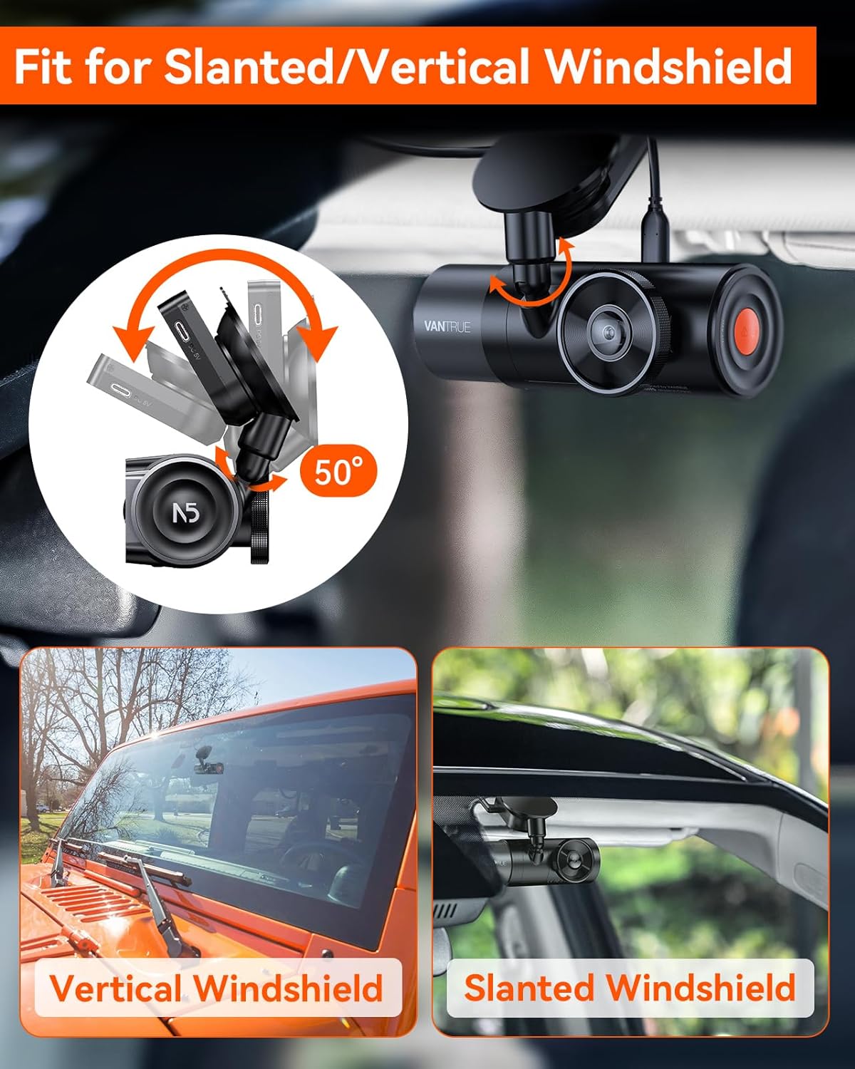 VANTRUE N5 N4 Pro Dash Cam GPS Receiver Suction Cup Mount.
