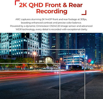 THINKWARE ARC Dual WiFi Dash Cam w/Smart Driving Alert System Night Vision 32GB.