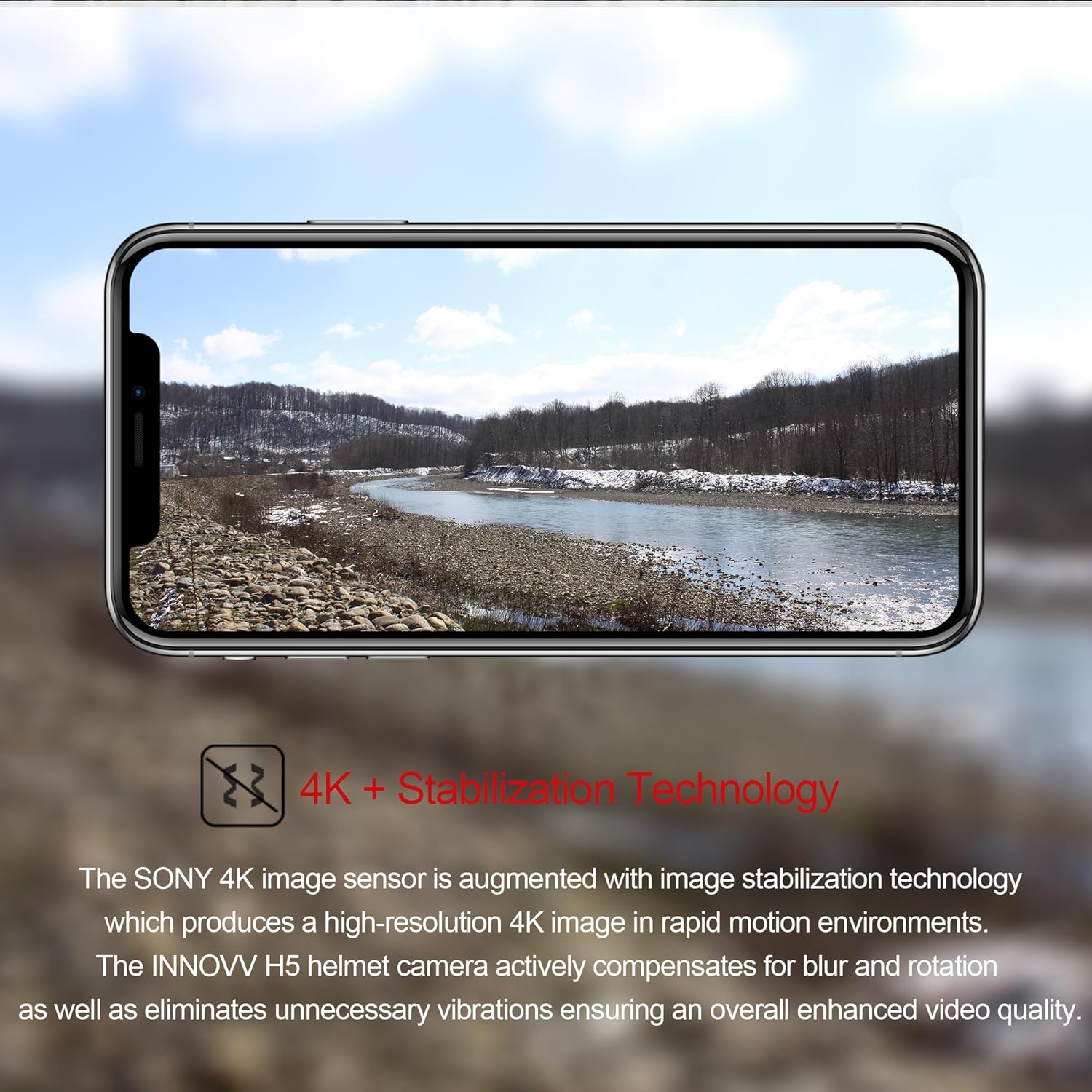 INNOVV H5 Helmet Camera 4K Anti-Shake IP65 Waterproof Action Camera (64GB).