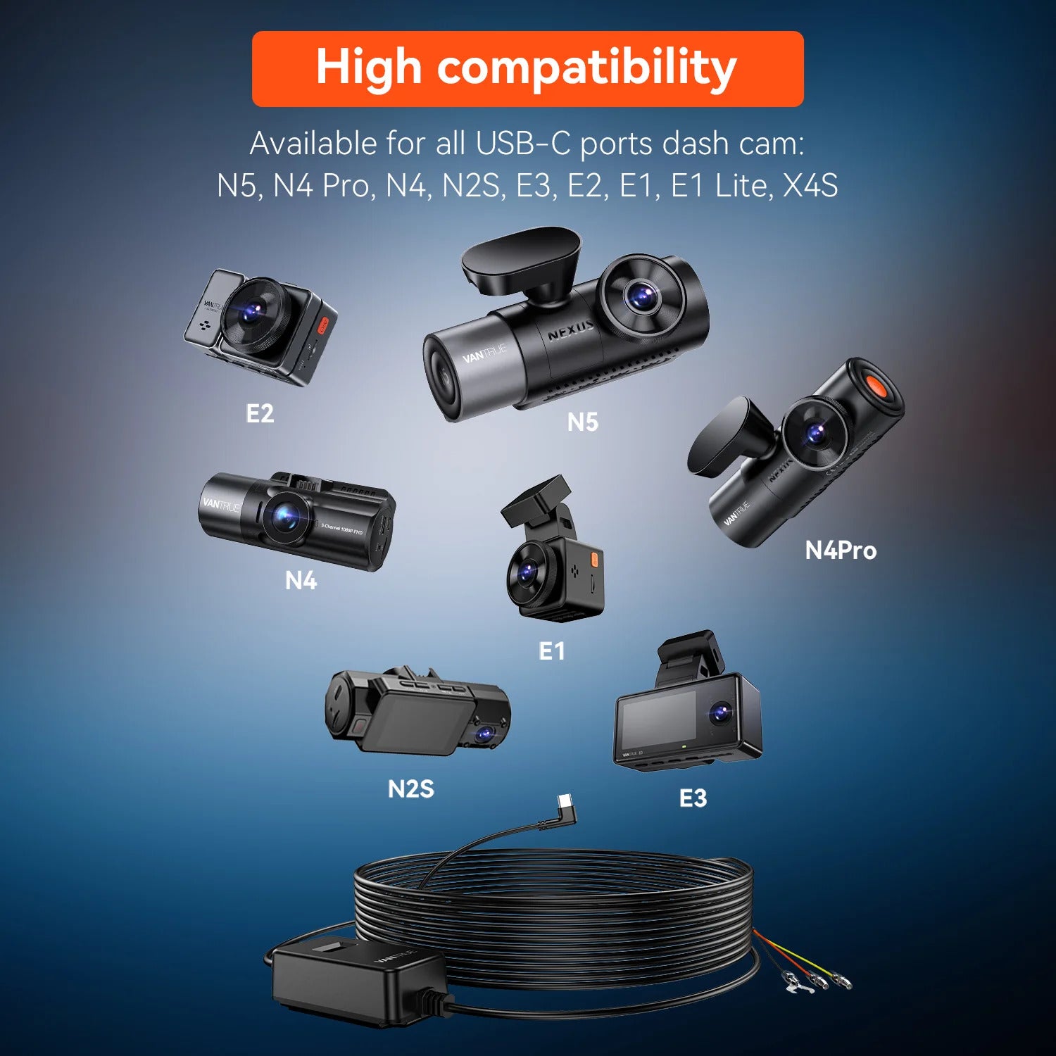 Vantrue dash cam with expert hardwiring installation for continuous power supply and reliable performance
