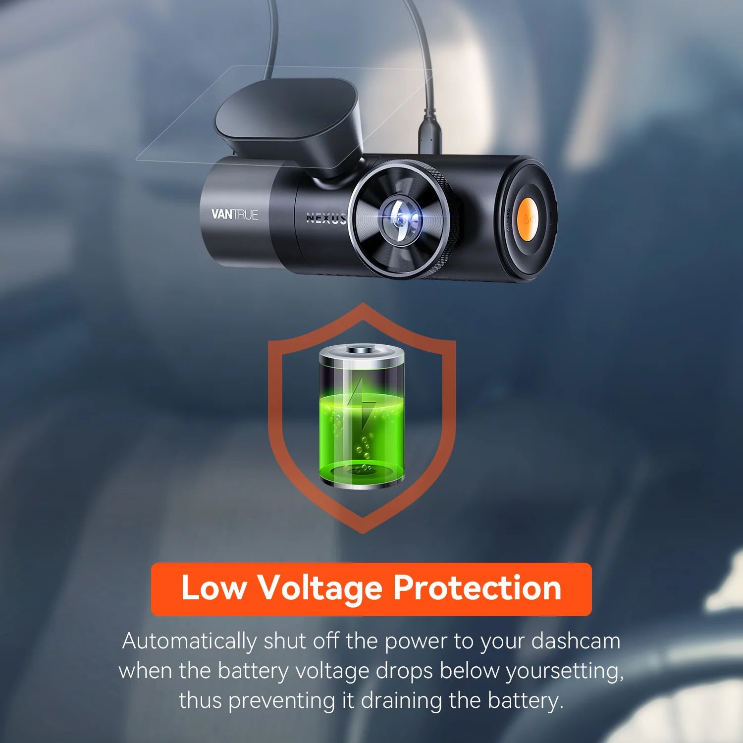 Vantrue dash cam with expert hardwiring installation for continuous power supply and reliable performance