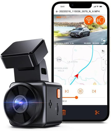 Vantrue E1 Lite 1080P WiFi Mini Dash Cam with GPS, Voice Control, 24 Hours Parking Mode, Night Vision, Motion Detection, Loop Recording, Support 512GB Max