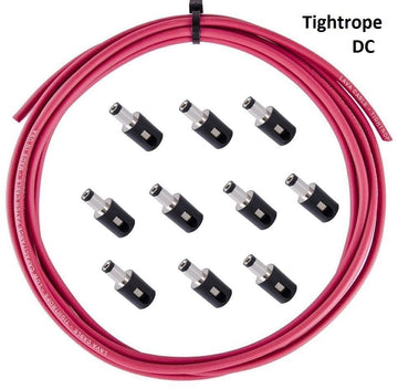 LAVA Cable RED Tightrope DC POWER Solderless Kit 10ft Cable and 10 DC Plugs