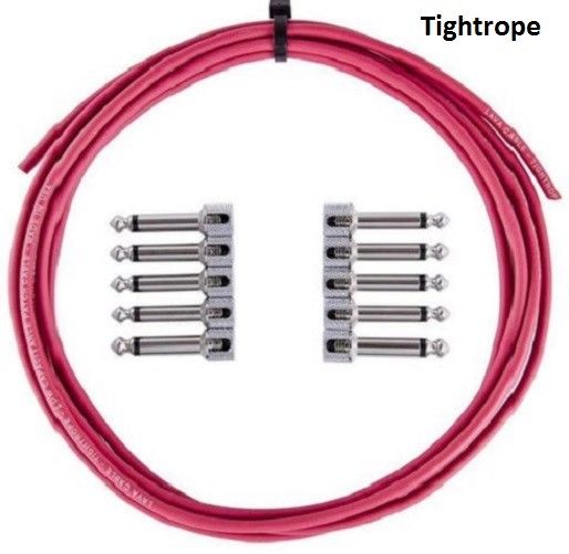 LAVA Cable RED Tightrope Solder-Free Pedal Board Kit (10 Right angle plugs and 10 ft of cable).