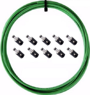 LAVA Cable GREEN Tightrope DC POWER Solderless Kit 10ft Cable and 10 DC Plugs