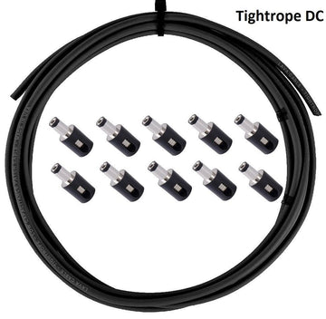 LAVA Cable BLACK Tightrope DC POWER Solderless Kit 10ft Cable and 10 DC Plugs