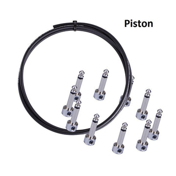 Lava Piston BLACK Solder-Free Pedal Board Cable Kit -10 R/A Plugs + 10' Cable.