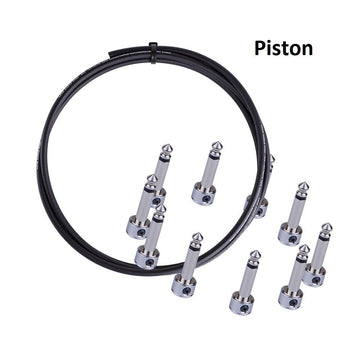 Lava Piston BLACK Solder-Free Pedal Board Cable Kit -10 R/A Plugs + 10' Cable