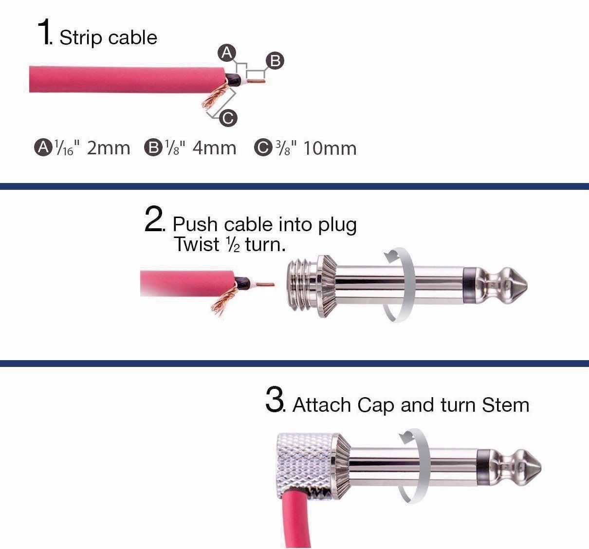 10 Lava Cable Tightrope V2 Right Angle Plugs For Tightrope Cable (10 Pack).