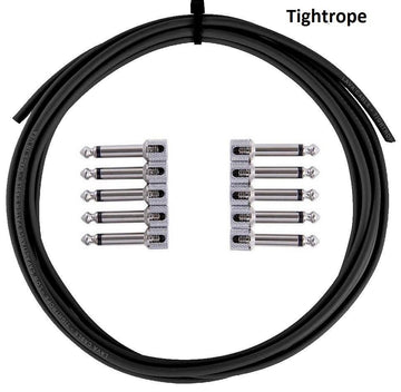 LAVA Cable BLACK Tightrope Solder-Free Pedal Board Kit (10 Right angle plugs and 10 ft of cable)
