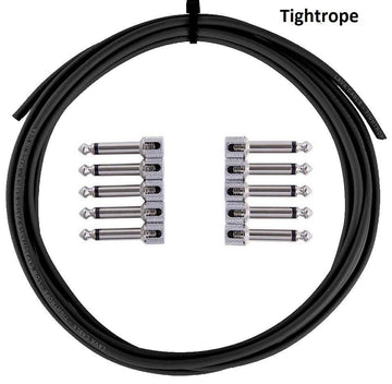 LAVA Cable BLACK Tightrope Solder-Free Pedal Board Kit (10 Right angle plugs and 10 ft of cable).