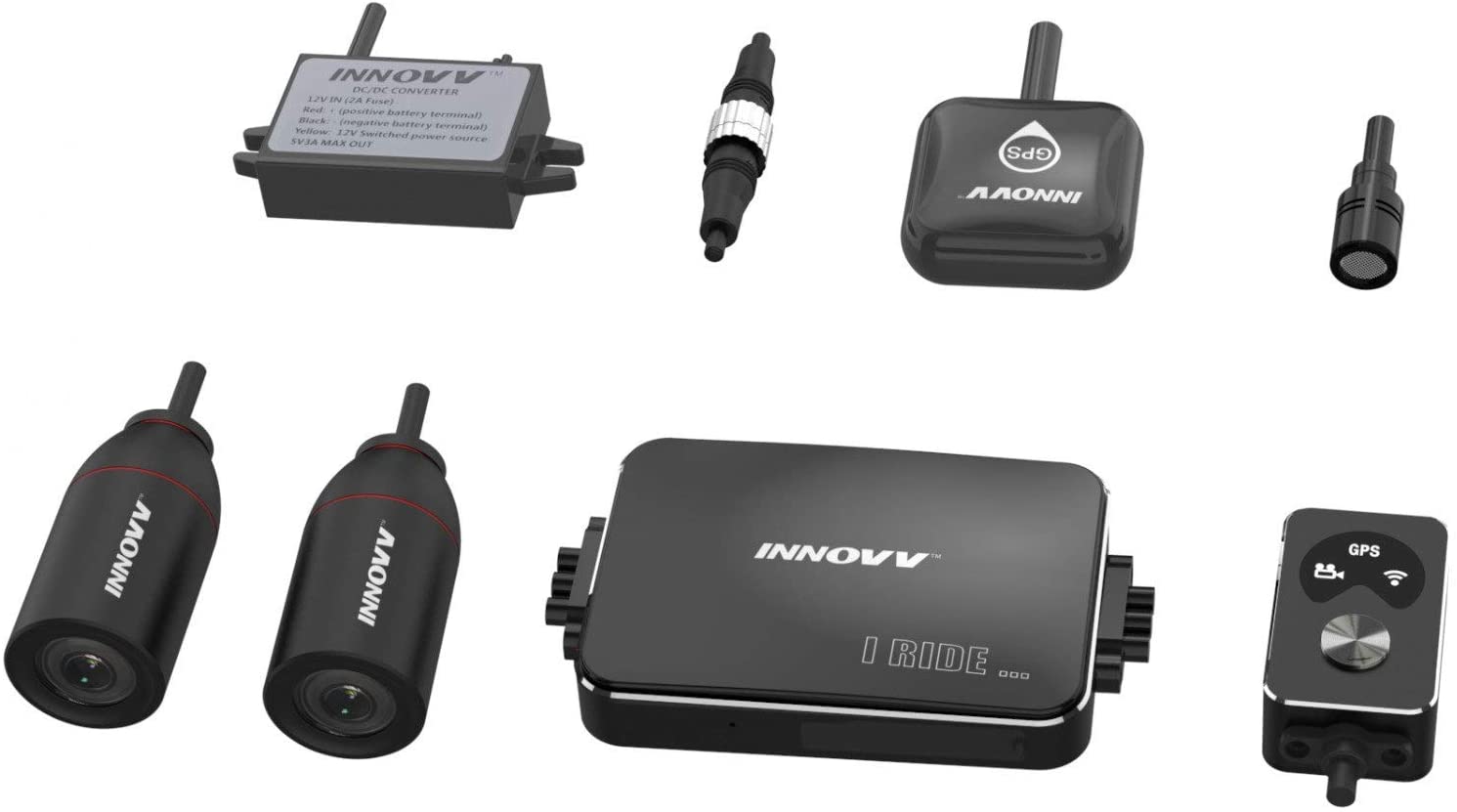 INNOVV K3 Dual Channel Motorcyle Motocam with WiFi, GPS and Parking Mode (256GB).