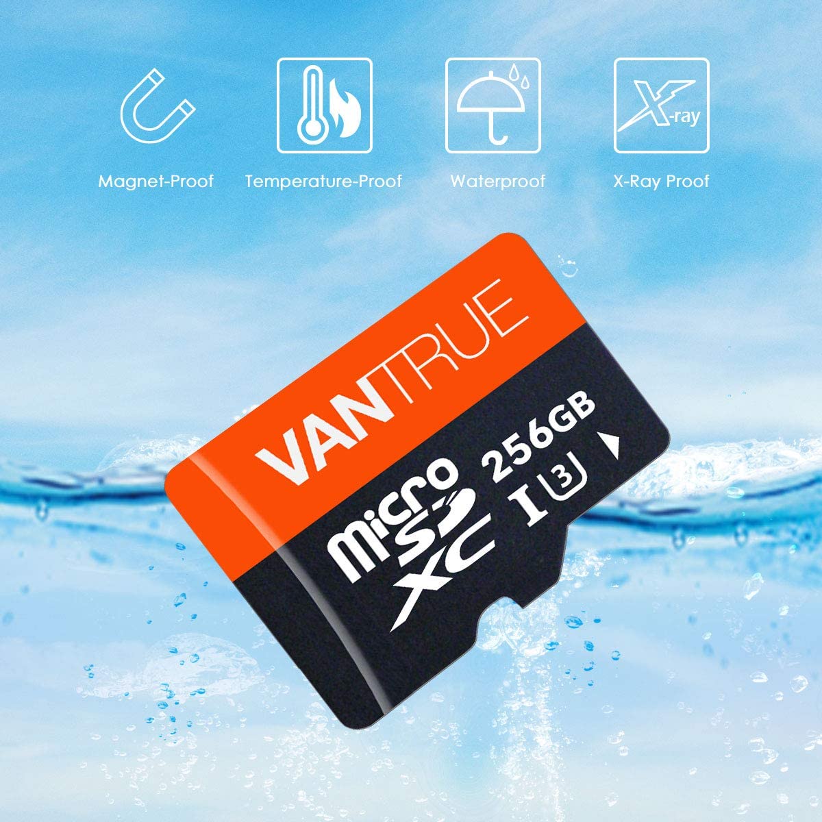Vantrue MicroSDXC UHS-I U3 V30 Class 10 4K UHD SD Card.
