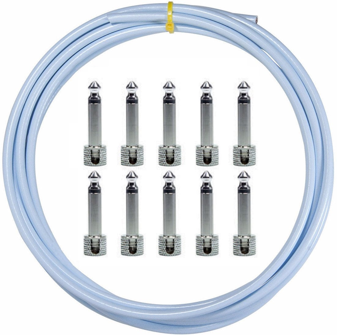 LAVA Cable BLUE Tightrope Solder-Free Pedal Board Kit (10 Right angle plugs and 10 ft of cable).