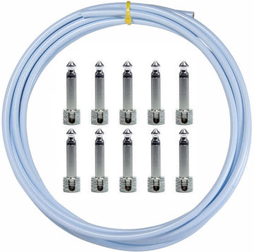 LAVA Cable BLUE Tightrope Solder-Free Pedal Board Kit (10 Right angle plugs and 10 ft of cable).