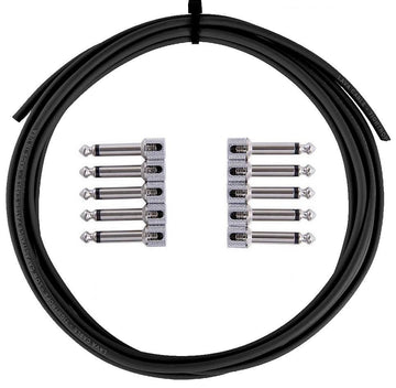 LAVA Cable BLACK Tightrope Solder-Free Pedal Board Kit (10 Right angle plugs and 10 ft of cable).