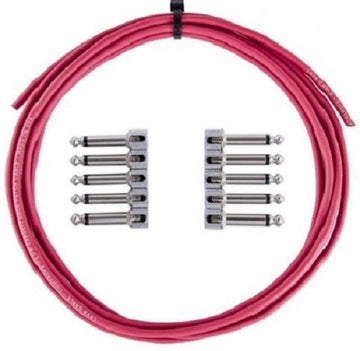 LAVA Cable RED Tightrope Solder-Free Pedal Board Kit (10 Right angle plugs and 10 ft of cable).