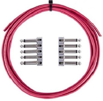 LAVA Cable RED Tightrope Solder-Free Pedal Board Kit (10 Right angle plugs and 10 ft of cable)