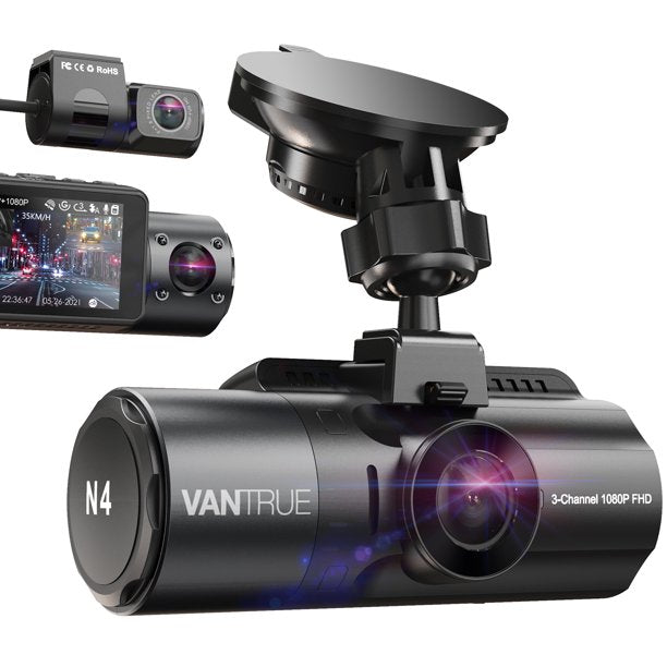 Vantrue N4 Dash Cam 3 Channel 1440P Front & 1080P Inside & 1080P