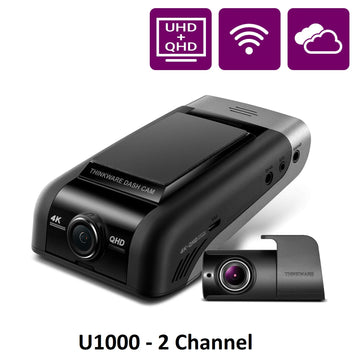 THINKWARE U1000 Dual Dash Cam 4K UHD 3840X2160 Front Cam, 2K 2560X1440 Rear Cam