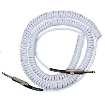 Lava Cable Retro Coil 20 Foot Instrument Cable Straight/Straight White (LCRCW)