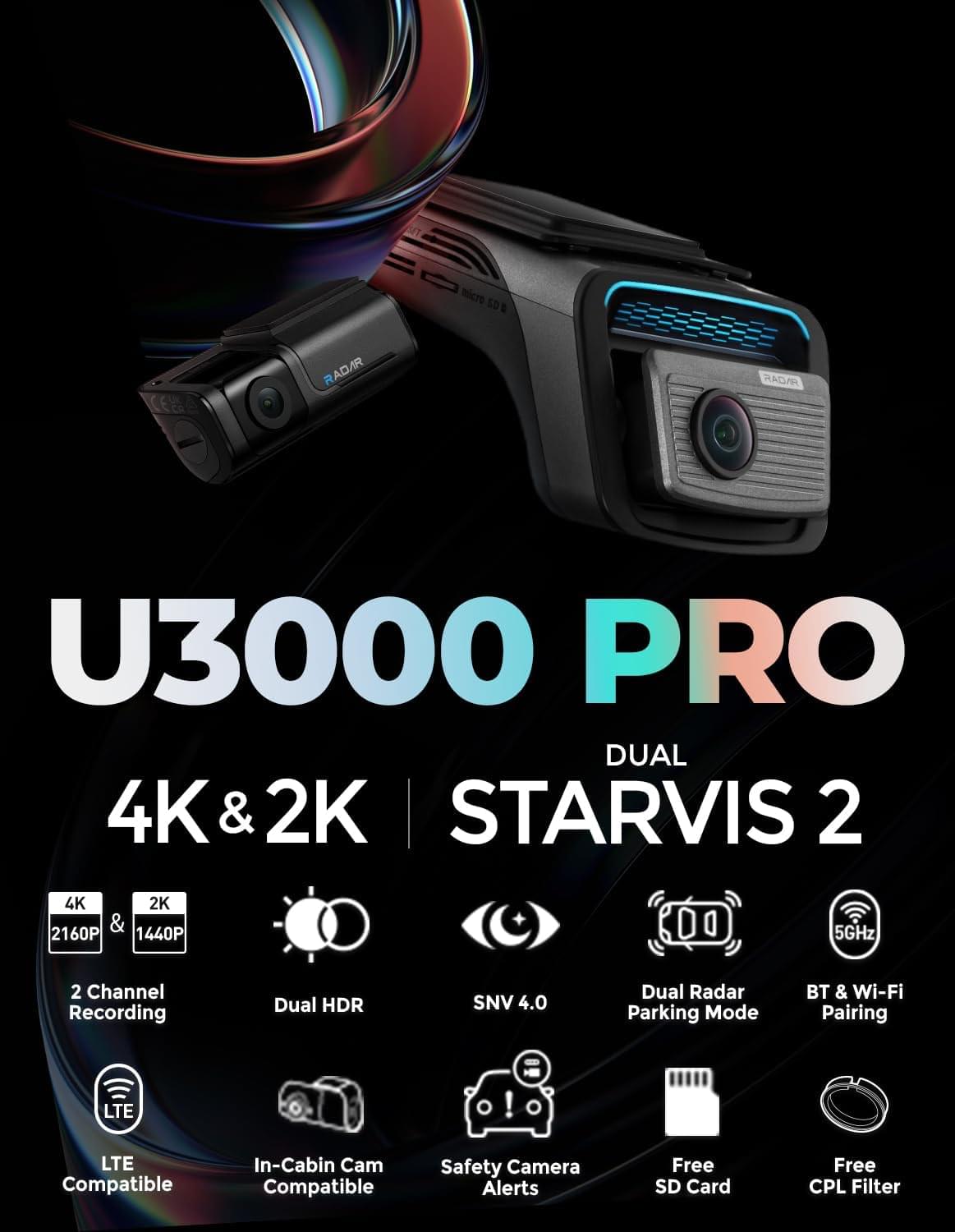 Thinkware U3000 Pro 4K Front and Rear Dash Cam key features overview