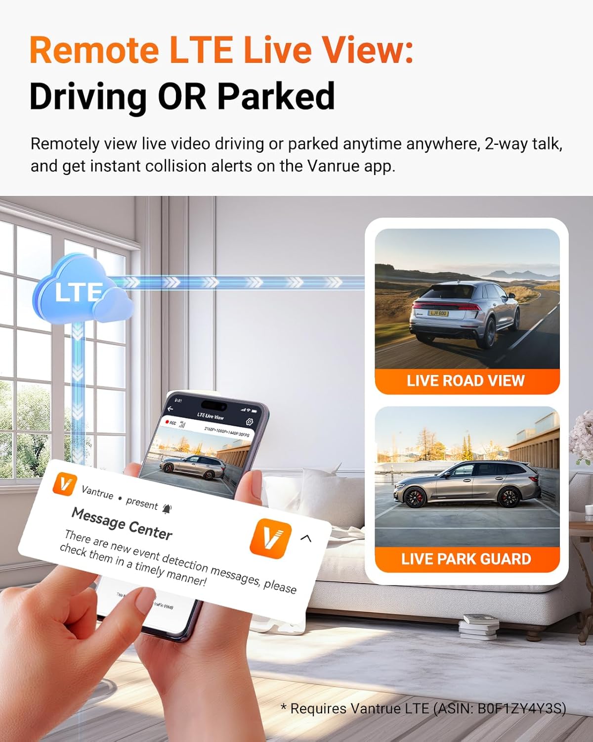 Vantrue N4 Pro S (N4 ProS) 3 Channel Dashcam 4K + 1080P + 2.5K Optional LTE - Items