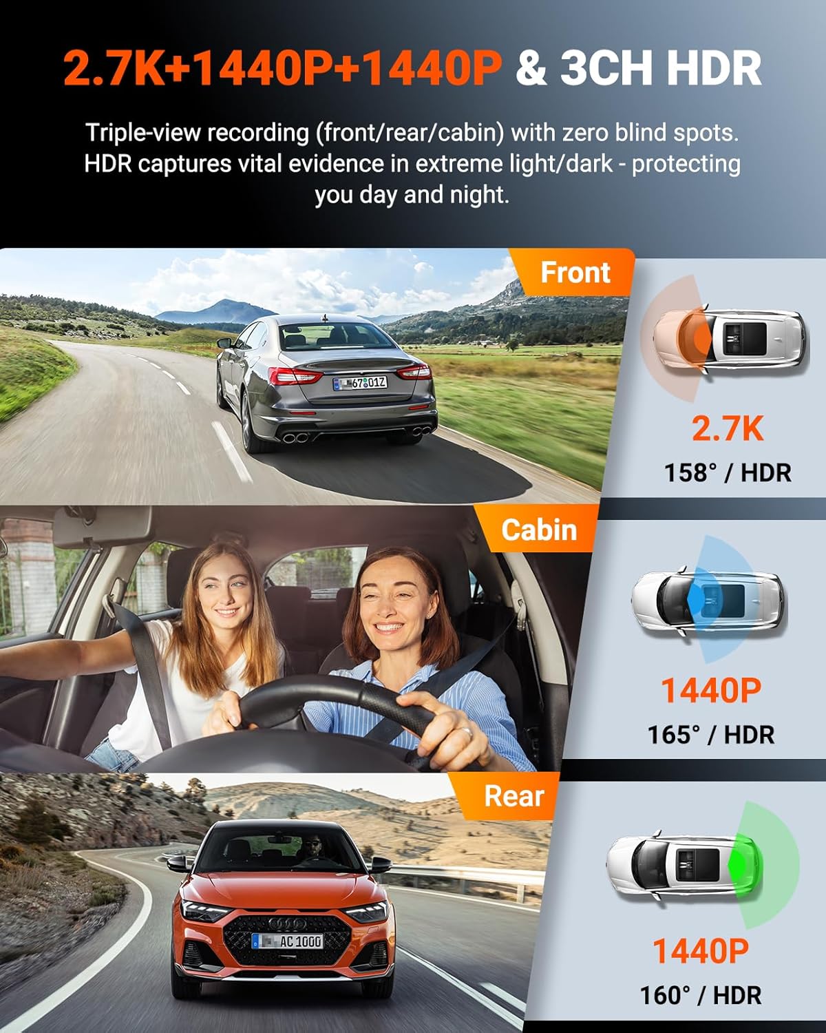 Vantrue Dash Cam providing high-quality footage for vehicle security and safety monitoring