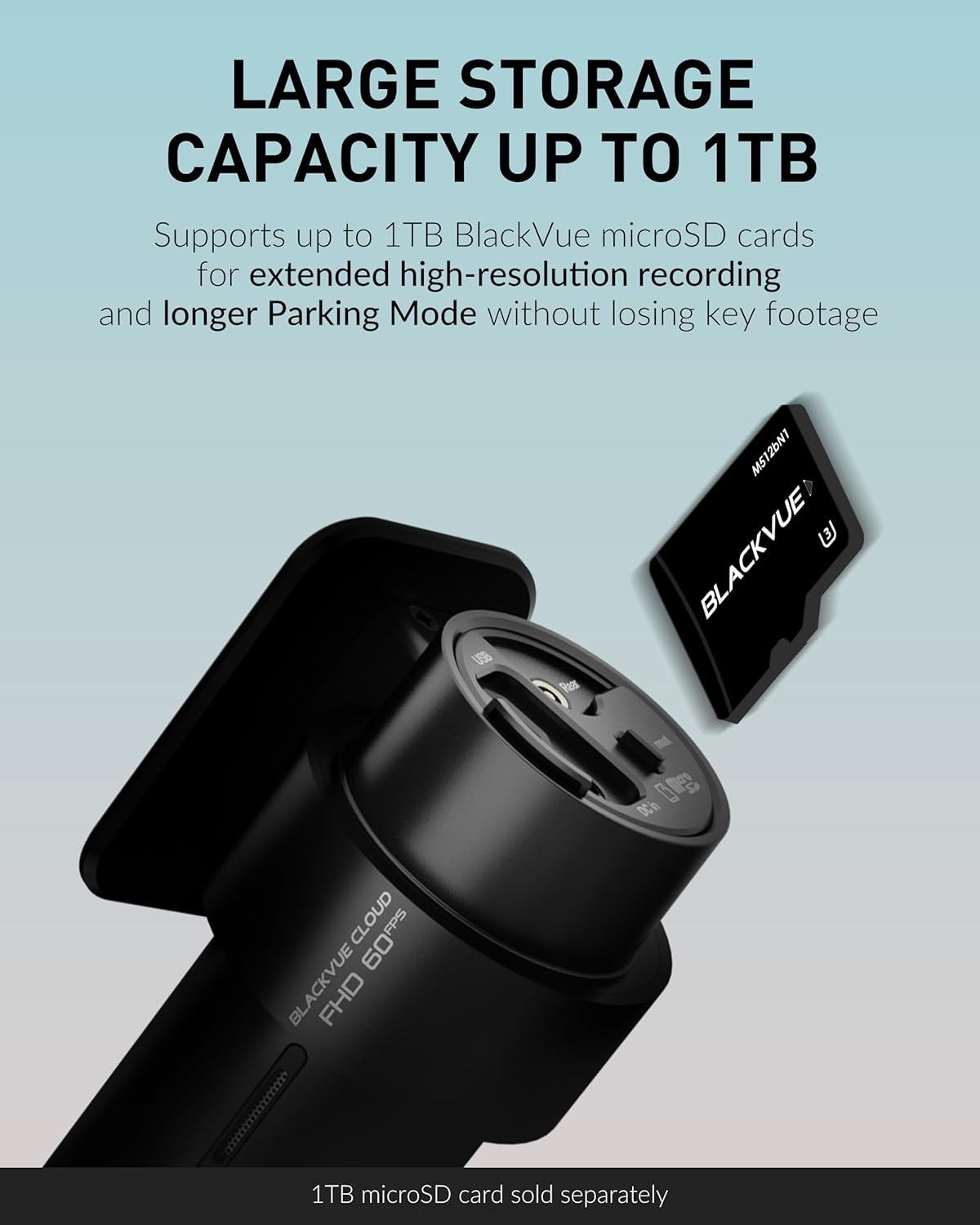 BlackVue dash cam with WiFi connectivity for seamless video streaming and reliable vehicle surveillance