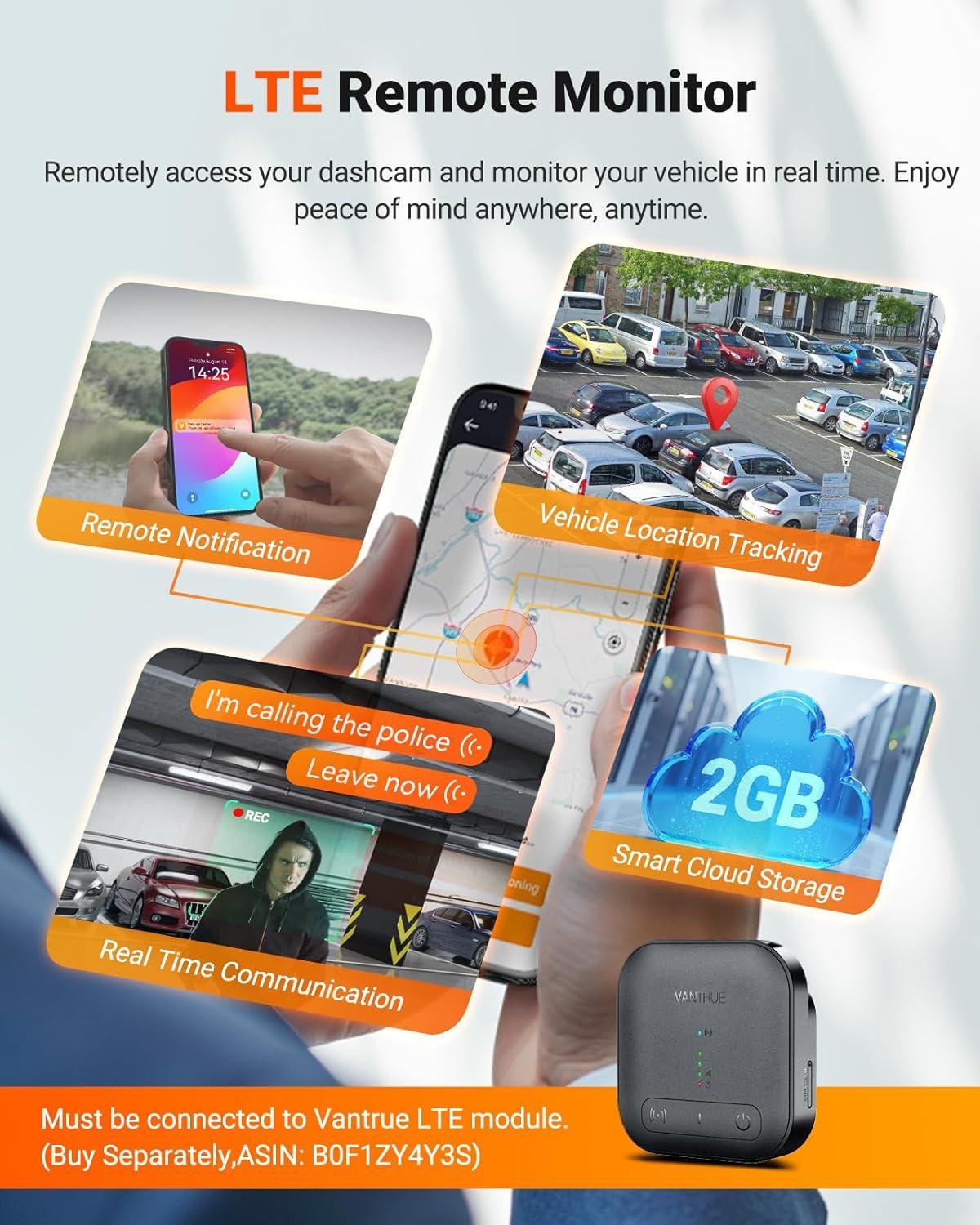 Vantrue Nexus 5 S | N5S | 360 Degree WiFi Dashcam GPS LTE Support 1TB Support - Items
