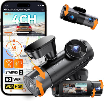Vantrue Nexus 5 S | N5S | 360 Degree WiFi Dashcam GPS LTE Support 1TB Support - Items