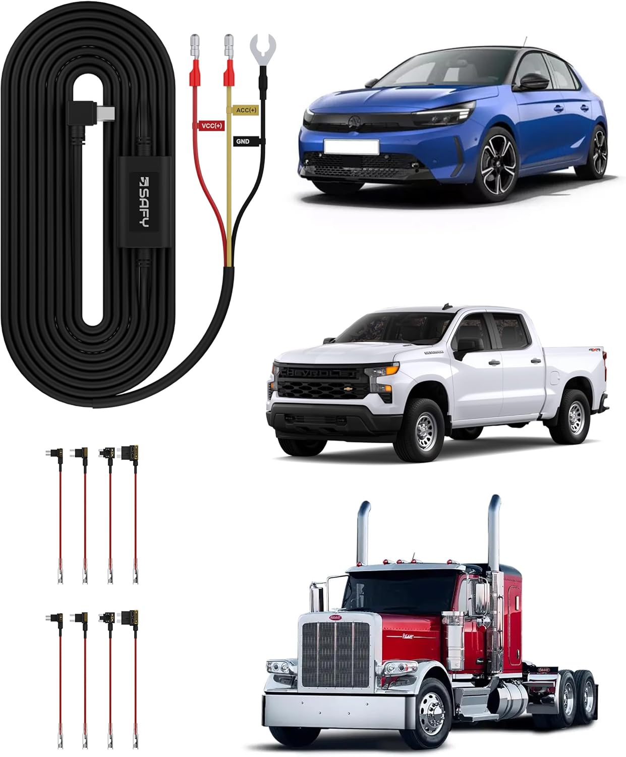 Hardwire kit with multi-fuse protection for enhanced electrical safety and reliable performance in automotive applications
