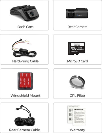 Thinkware U3000 Pro 4K Front & Rear Dashcam (Open Box) — Hardwire Cable