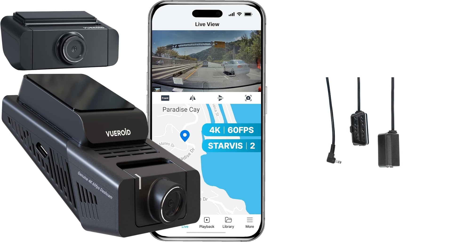 Vueroid S1 + OBD power cable for easy and efficient power supply