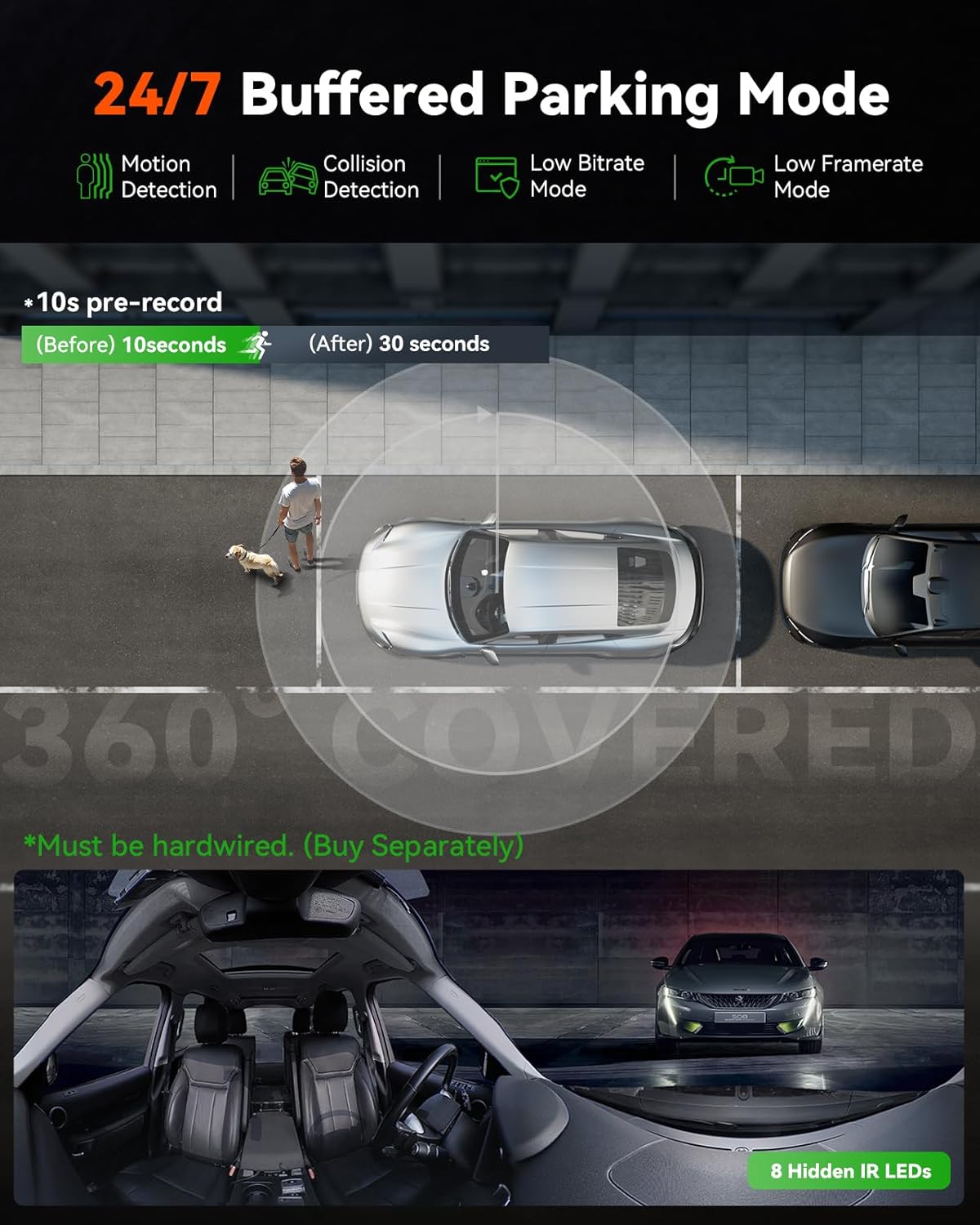 Vantrue E360 ACE 5.2K 360° Panoramic WiFi Dash Cam, Handheld Action Camera - Items