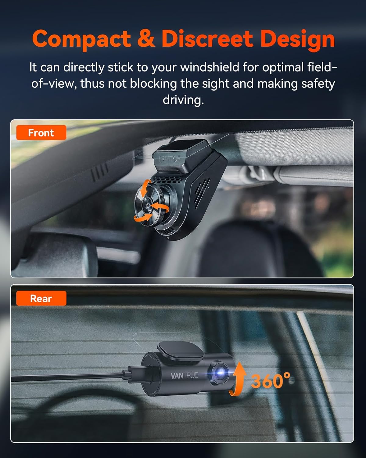 Vantrue S1 Pro 2.7K Front and Rear 5G WiFi Dual Dash Cam - Items