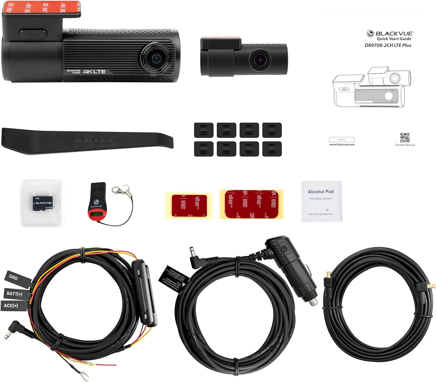BLACKVUE DR970X-2CH LTE Plus | 4K UHD Cloud Dashcam | WI-FI | GPS (64GB, 128GB, 256GB, 512GB) - Items