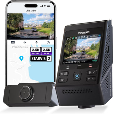 Vueroid S1 QHD Infinite 2CH Dual Dash Cam QHD+QHD Sony STARVIS 2 WiFi GPS