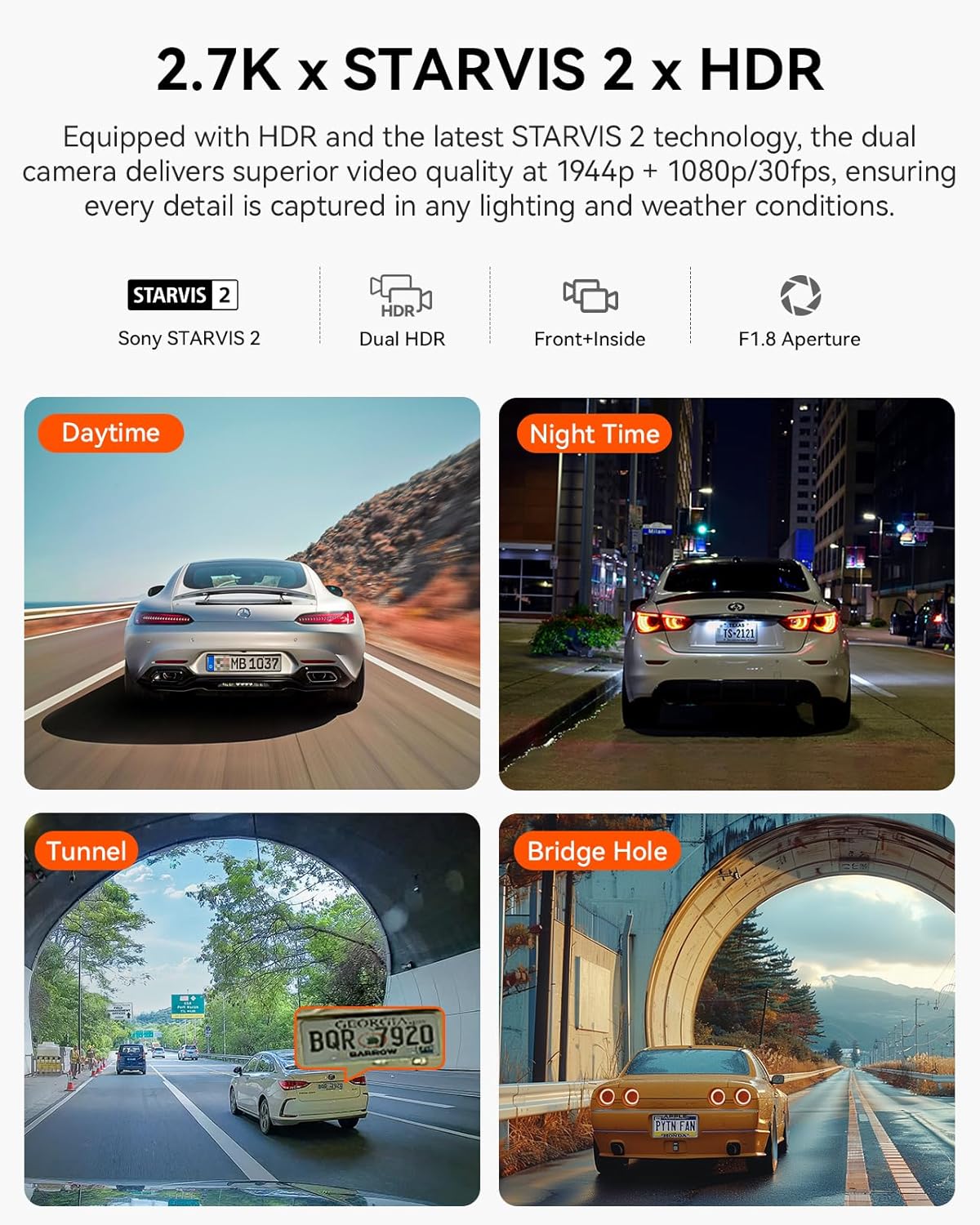 Vantrue N2X 2.7K Front & Interior Dash Cam | WiFi | IR Night Vision | LTE Option - Items
