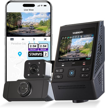 Vueroid S1 QHD Infinite 3CH Triple Dash Cam QHD+QHD+1080P Sony STARVIS 2 WiFi GPS