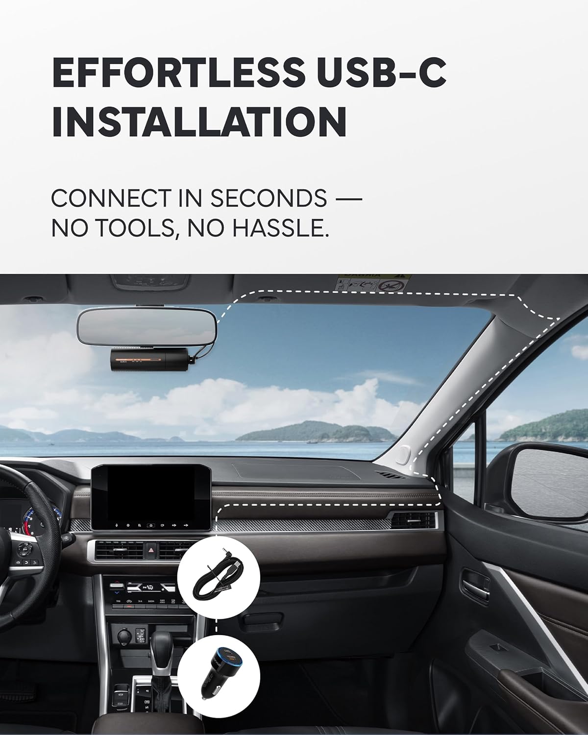 BlackVue dash cam capturing highway footage for enhanced vehicle security and real-time monitoring.