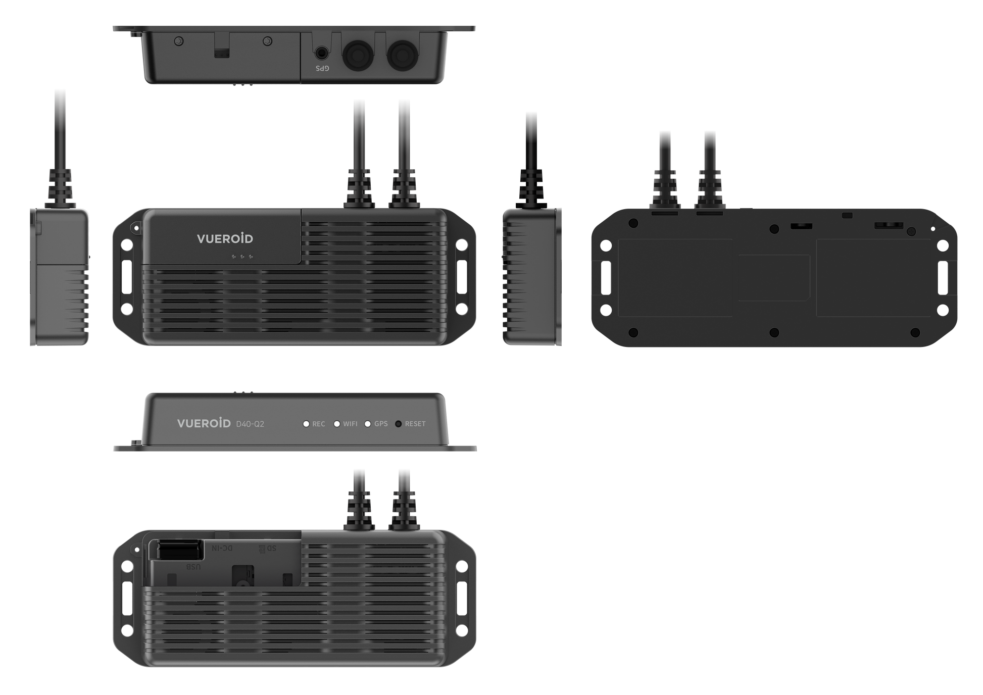 Vueroid D40-Q2 Hidable 2 Channel Dashcam |GPS|Night Vision|Parking Mode (64GB, 128GB, 256GB) - Items