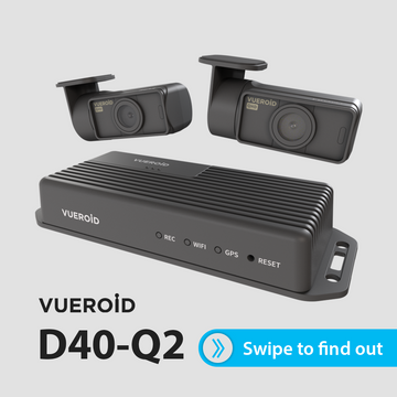 Vueroid D40-Q2 Hidable 2 Channel Dashcam |GPS|Night Vision|Parking Mode (64GB, 128GB, 256GB) - Items