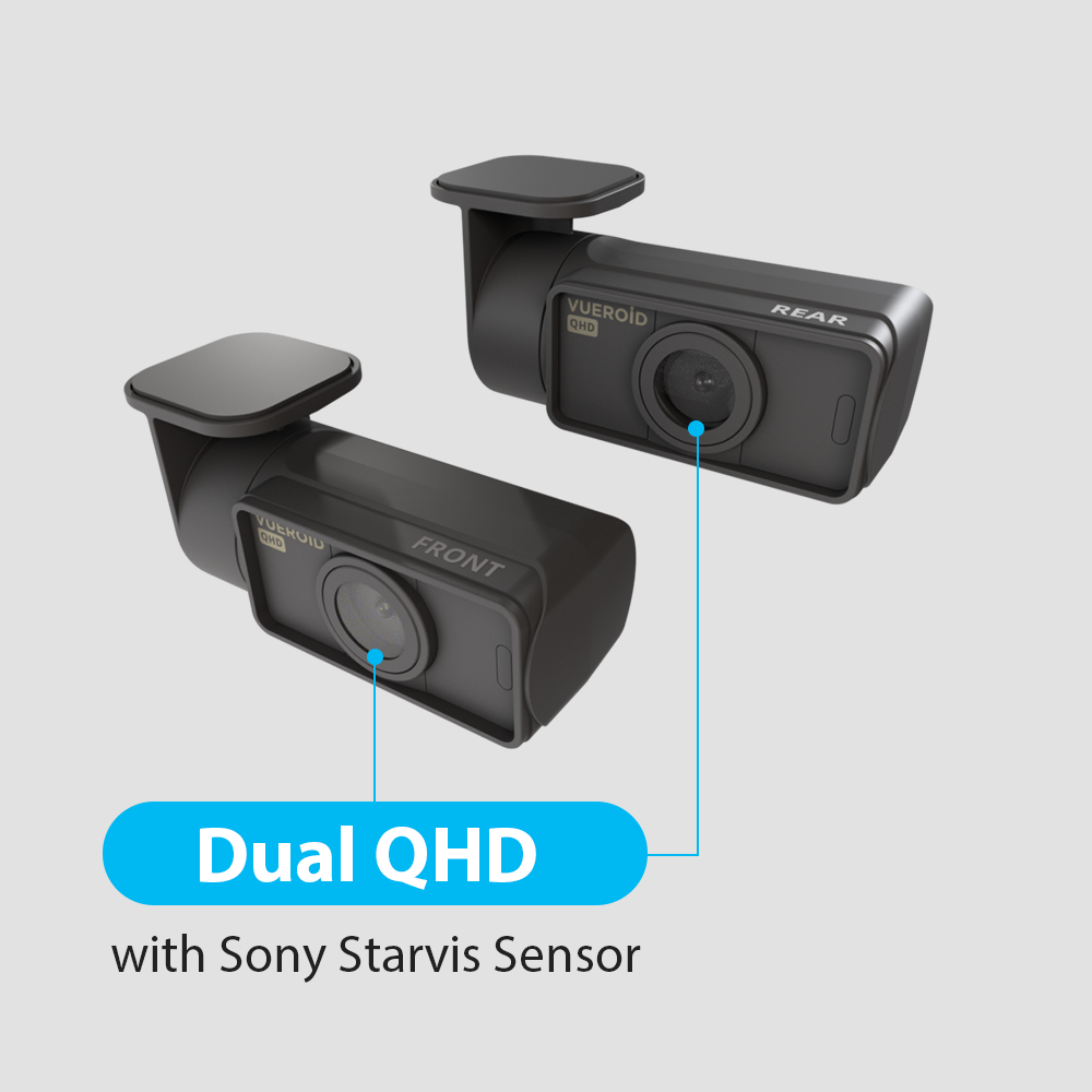 Vueroid D40-Q2 Hidable 2 Channel Dashcam |GPS|Night Vision|Parking Mode (64GB, 128GB, 256GB) - Items