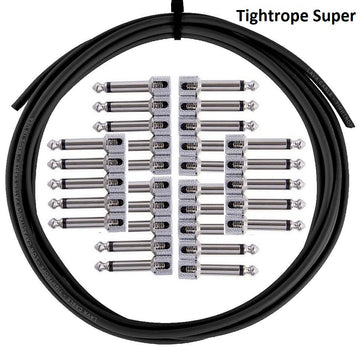 LAVA Cable BLACK Tightrope Solder-Free Pedal Board Super Kit (30 plugs and 30 ft of cable)